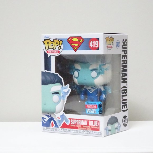 DC Superman (Blue) 2021 Fall Convention Funko Pop! #419 - Picture 2 of 4